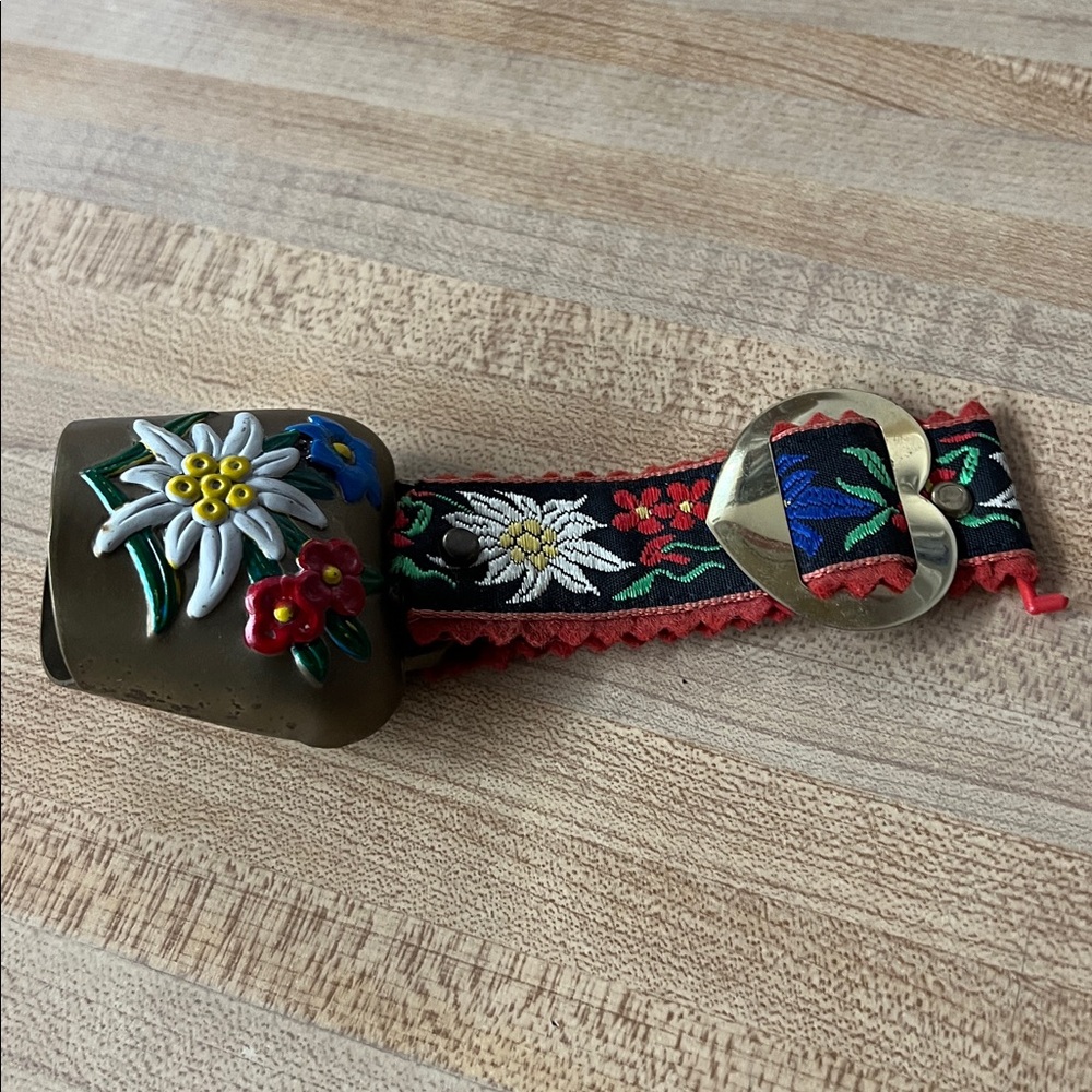 Floral Embellished Black and Red Home Art Piece